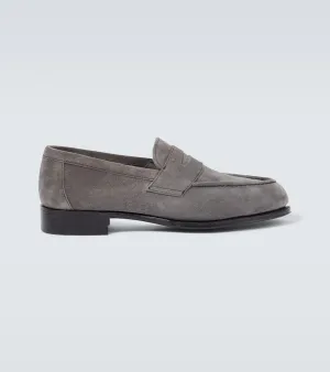 George Cleverley Cannes suede penny loafers