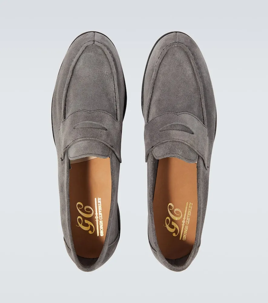George Cleverley Cannes suede penny loafers
