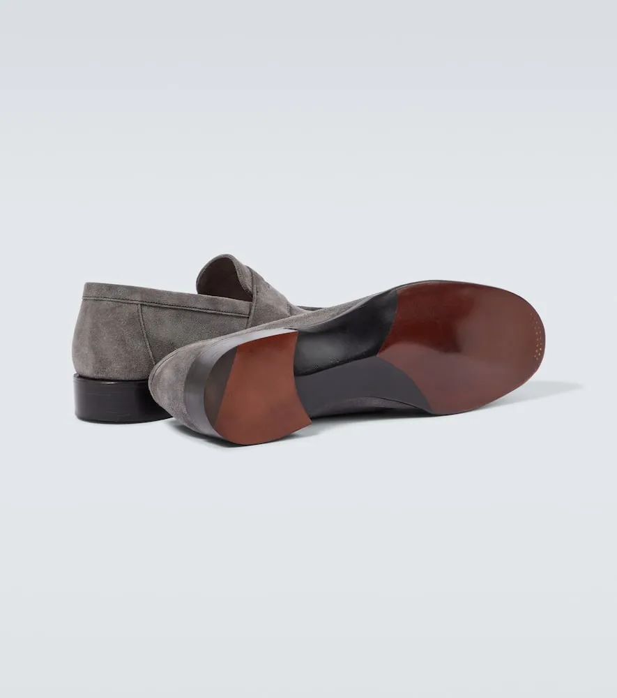 George Cleverley Cannes suede penny loafers