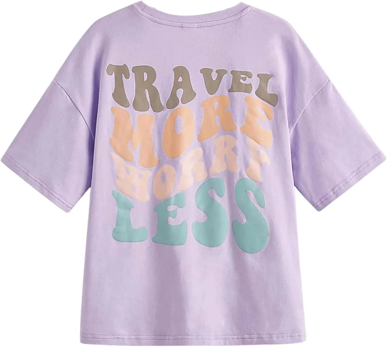 Girl's Letter Graphic Print Cute Tops Short Sleeve Crew Neck Summer T Shirts Trendy Clothes for Girls