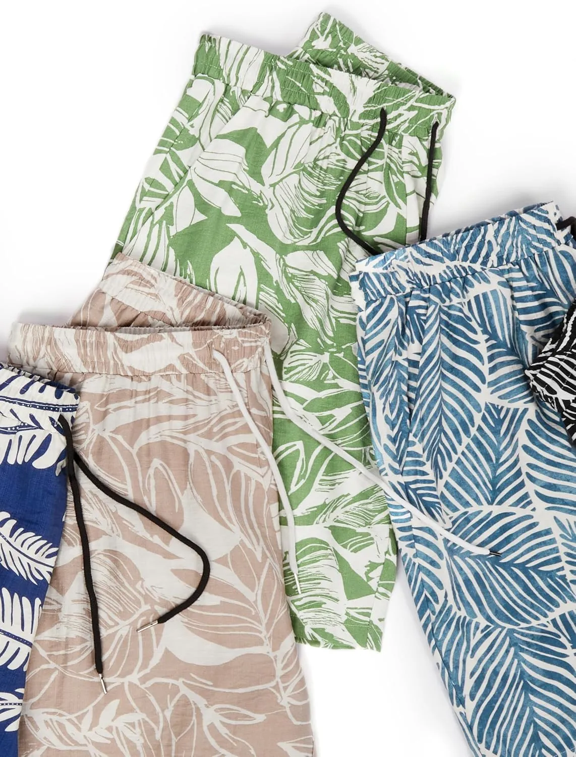 Hardaddy Men's Hawaiian Beach Shorts Lightweight Elastic Waist Lounge Pants for Travel & Sleep