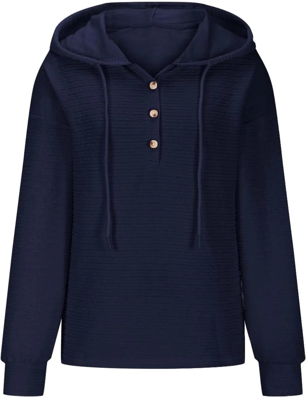 Hoodies for Women 2024 Fashion Fall V Neck Button Down Long Sleeve Casual Cute Hooded Sweatshirts Drawstring Tops