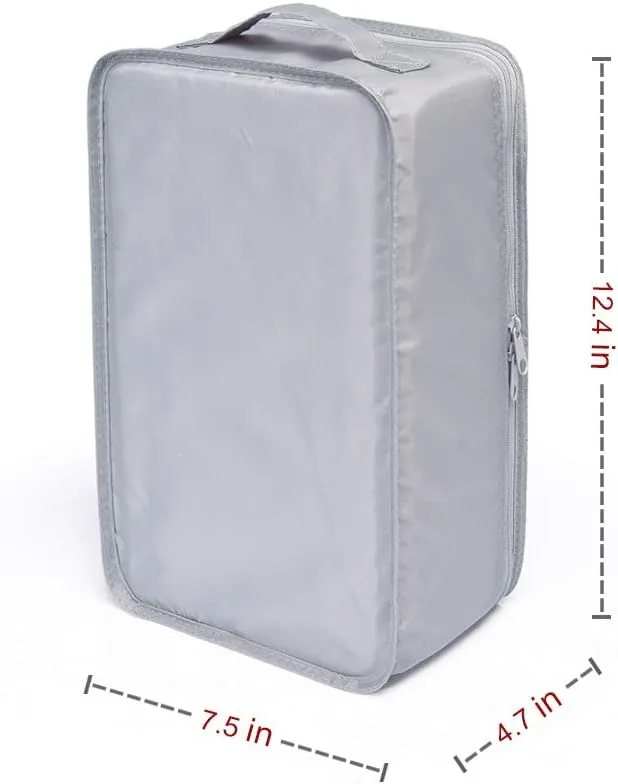 JJ POWER Travel Shoe Bags, Foldable Waterproof Shoe Puches Organizer-Double Layer (2 Grey Shoe Bags)