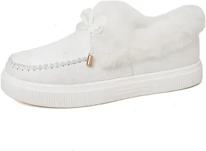 Ladmiple Winter Boots For Women 2024 Fashion Snow Warm Ankle Booties Comfortable Slip On Fur Lined Walking Winter Shoes