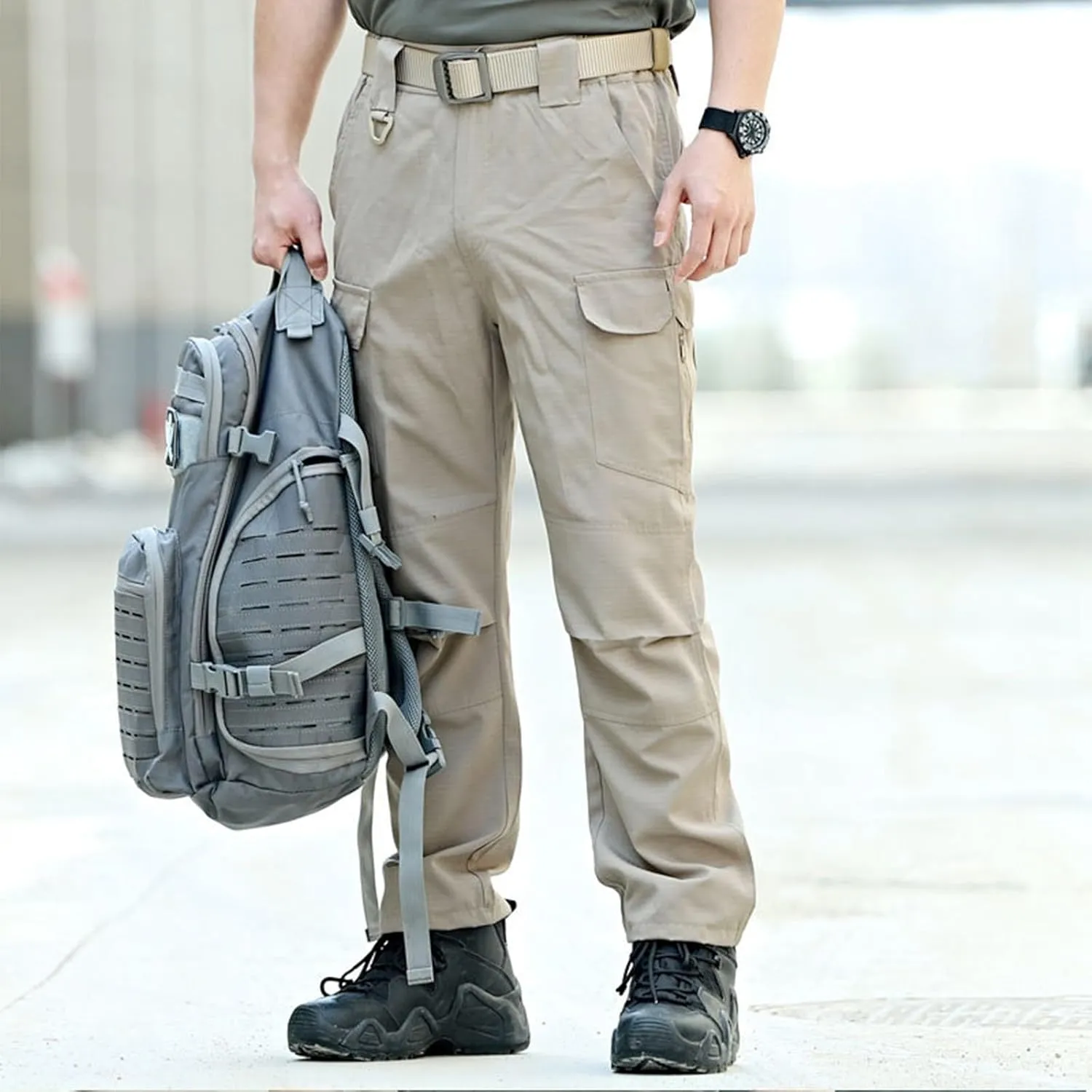 Lightweight Cargo Pants for Men, Fit Work Utility Trendy Summer Hiking Pants Men