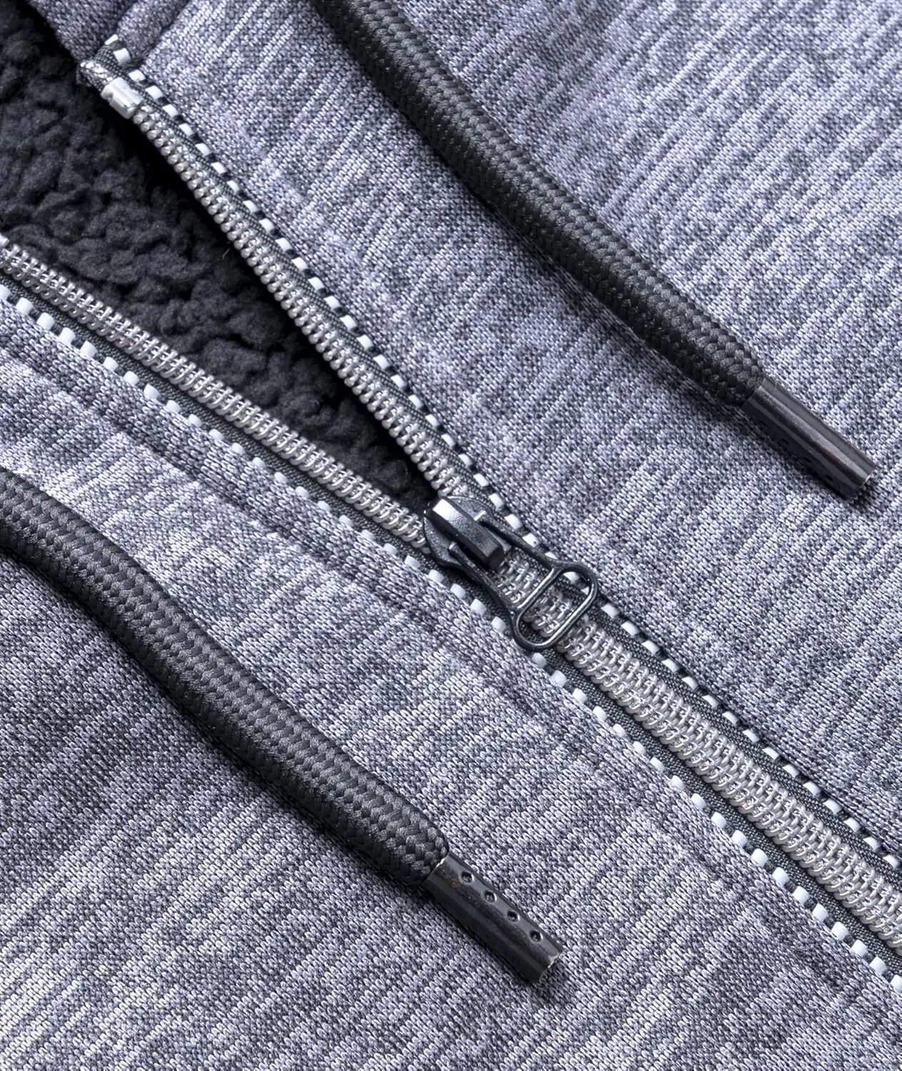 Little Beauty Men Hoodies Full Zip Up Jacket Fleece Sherpa Lined Heavyweight Sweashirts Winter