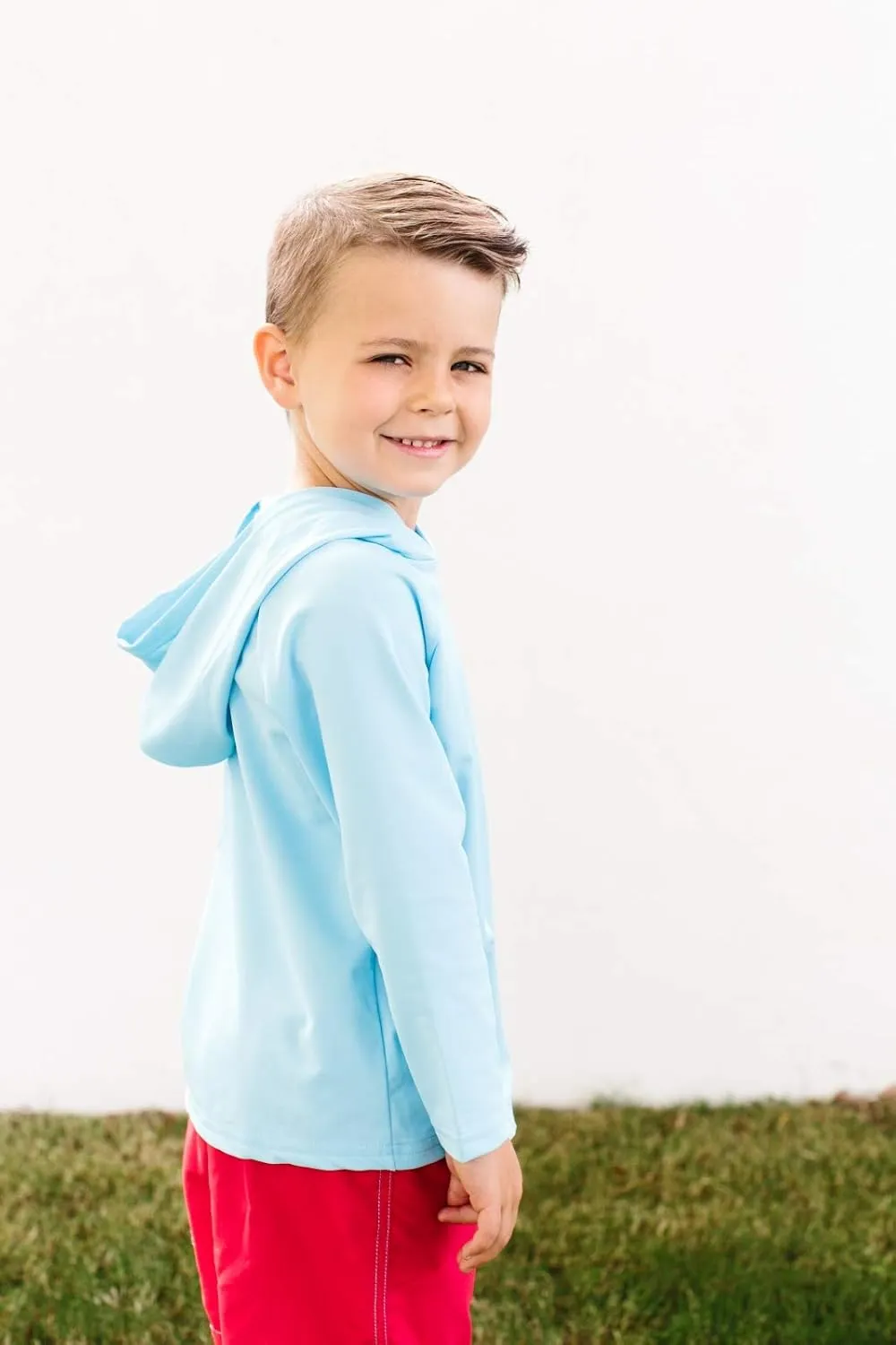 Made in USA Boys and Girls SPF50  Hood Rash Guard Sun Swimming Tee Protection