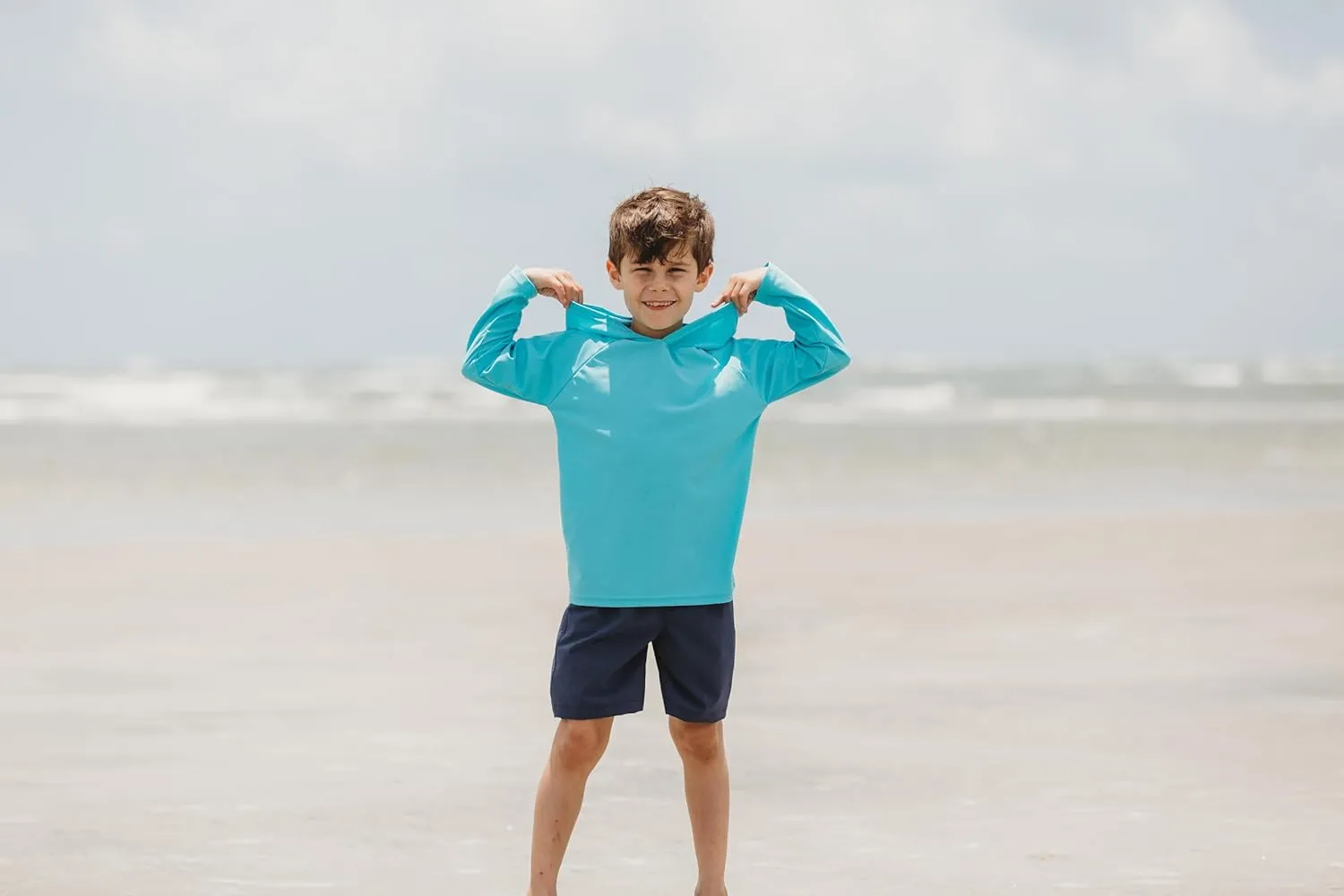 Made in USA Boys and Girls SPF50  Hood Rash Guard Sun Swimming Tee Protection