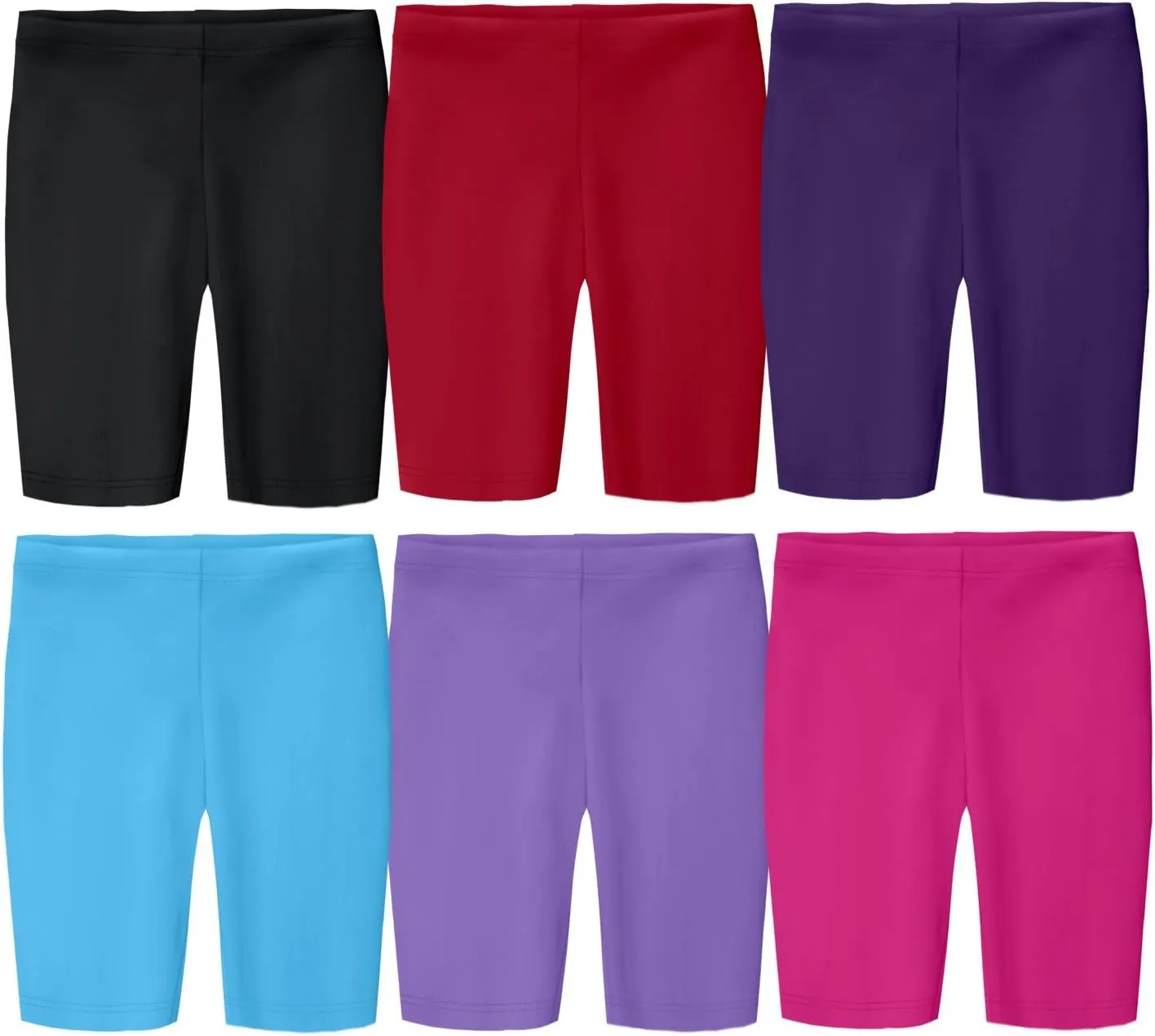 Made in USA Girls' Cotton Long Bike Shorts for School Play Sports