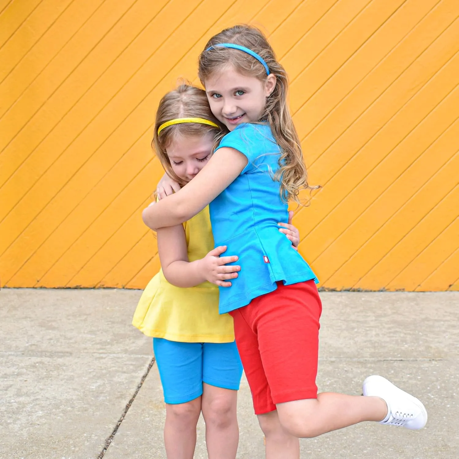 Made in USA Girls' Cotton Long Bike Shorts for School Play Sports