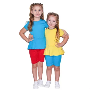 Made in USA Girls' Cotton Long Bike Shorts for School Play Sports