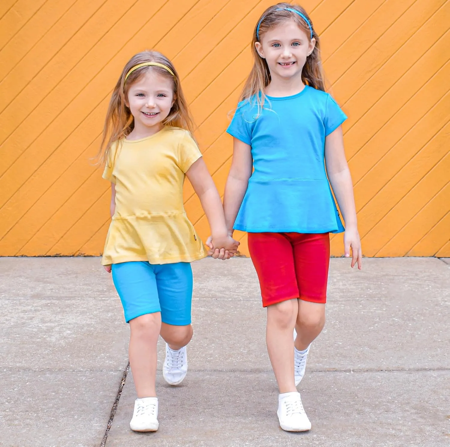 Made in USA Girls' Cotton Long Bike Shorts for School Play Sports