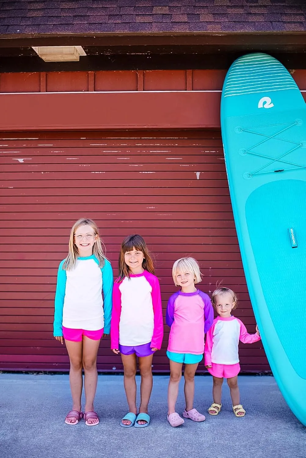 Made in USA Girls' SPF50 Rash Guard Sun Swimming Tee Pool Beach Tshirt Top