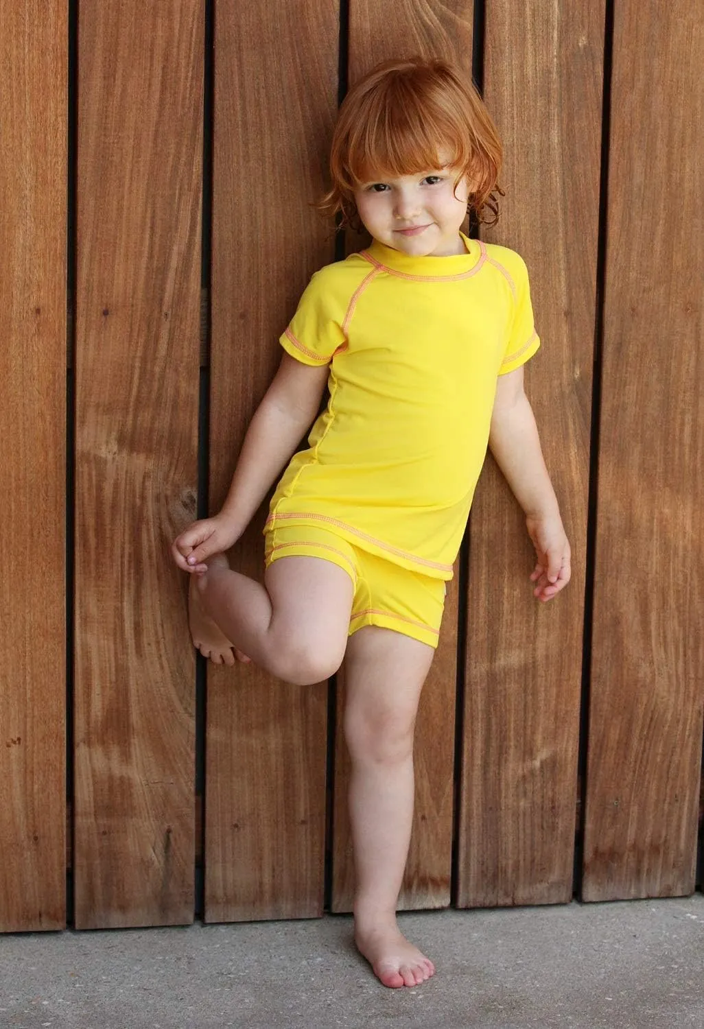 Made in USA Girls' SPF50 Rash Guard Sun Swimming Tee Pool Beach Tshirt Top