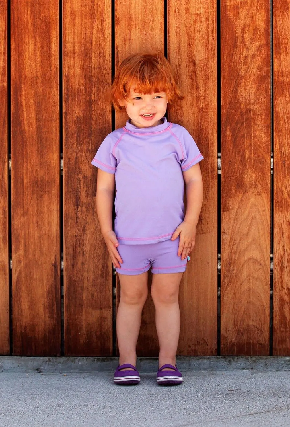 Made in USA Girls' SPF50 Rash Guard Sun Swimming Tee Pool Beach Tshirt Top
