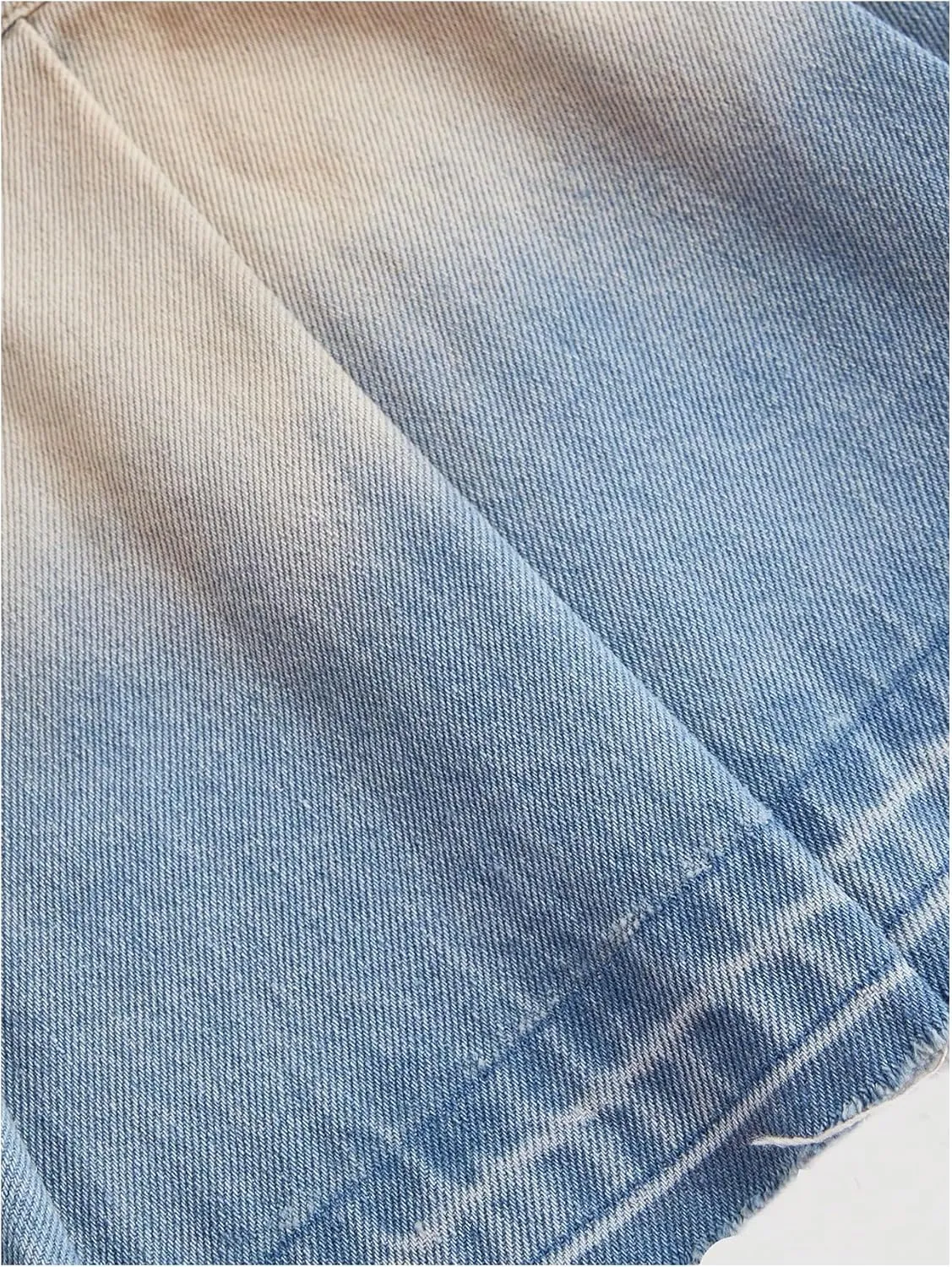 MakeMeChic Women's Pleated Bow Denim Mini Skirt Y2K Ombre Drop Waist A Line Jean Skirts