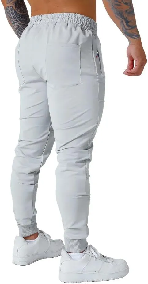 Mens Active Athletic Workout Jogger Sweatpants for Men with Zipper Pocket and Drawstring Size S-2XL