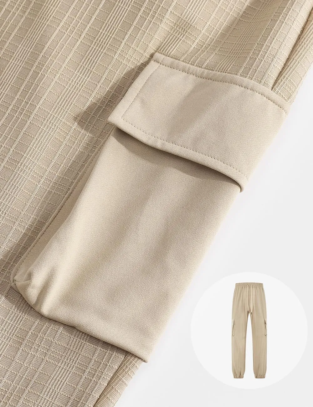 Men's Casual Cargo Jogger Pants with Elastic Waistband and Drawstring Sports Pants with Pockets
