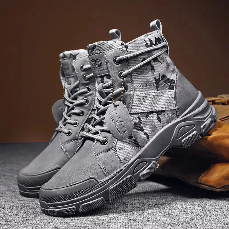 Men's Fashion Camouflage Military Boots Outdoor Shoes - 602
