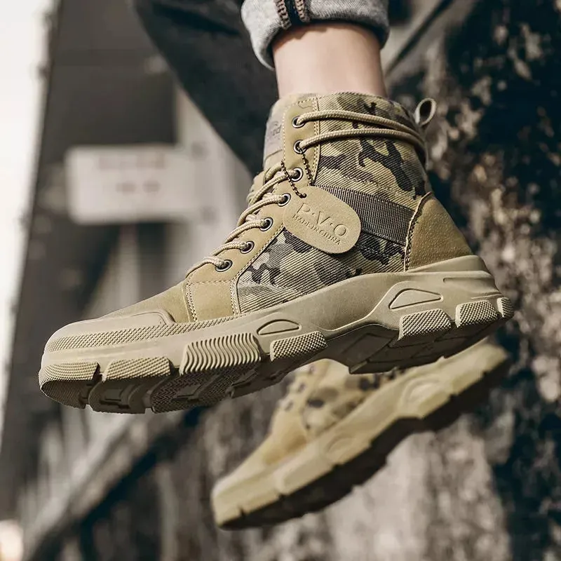 Men's Fashion Camouflage Military Boots Outdoor Shoes - 602