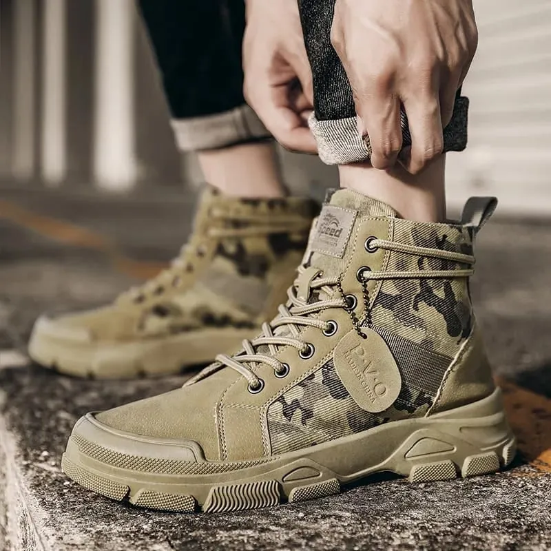 Men's Fashion Camouflage Military Boots Outdoor Shoes - 602
