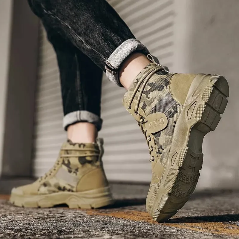 Men's Fashion Camouflage Military Boots Outdoor Shoes - 602