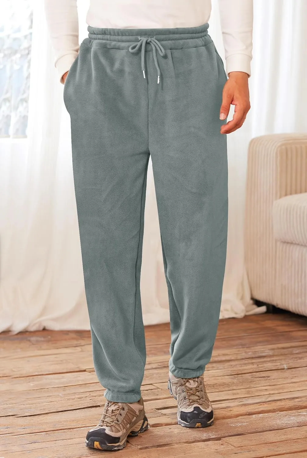 Men's Fleece Lined Sherpa Sweatpants Active Running Joggers with Pockets (S-2XL)