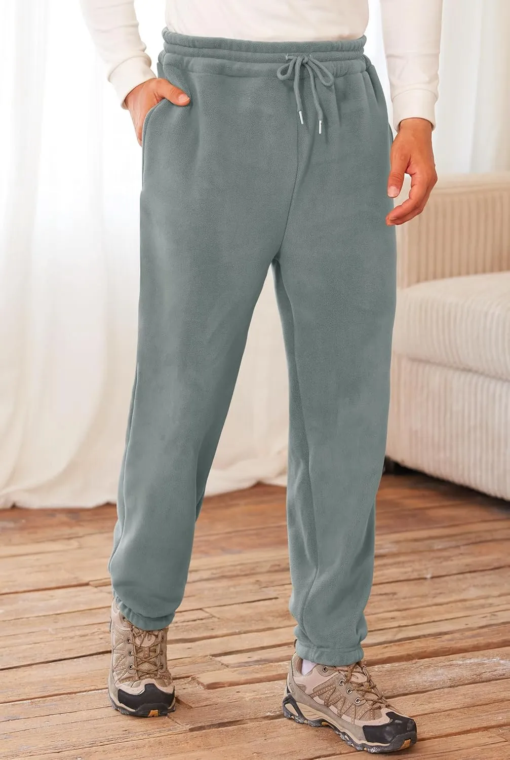 Men's Fleece Lined Sherpa Sweatpants Active Running Joggers with Pockets (S-2XL)