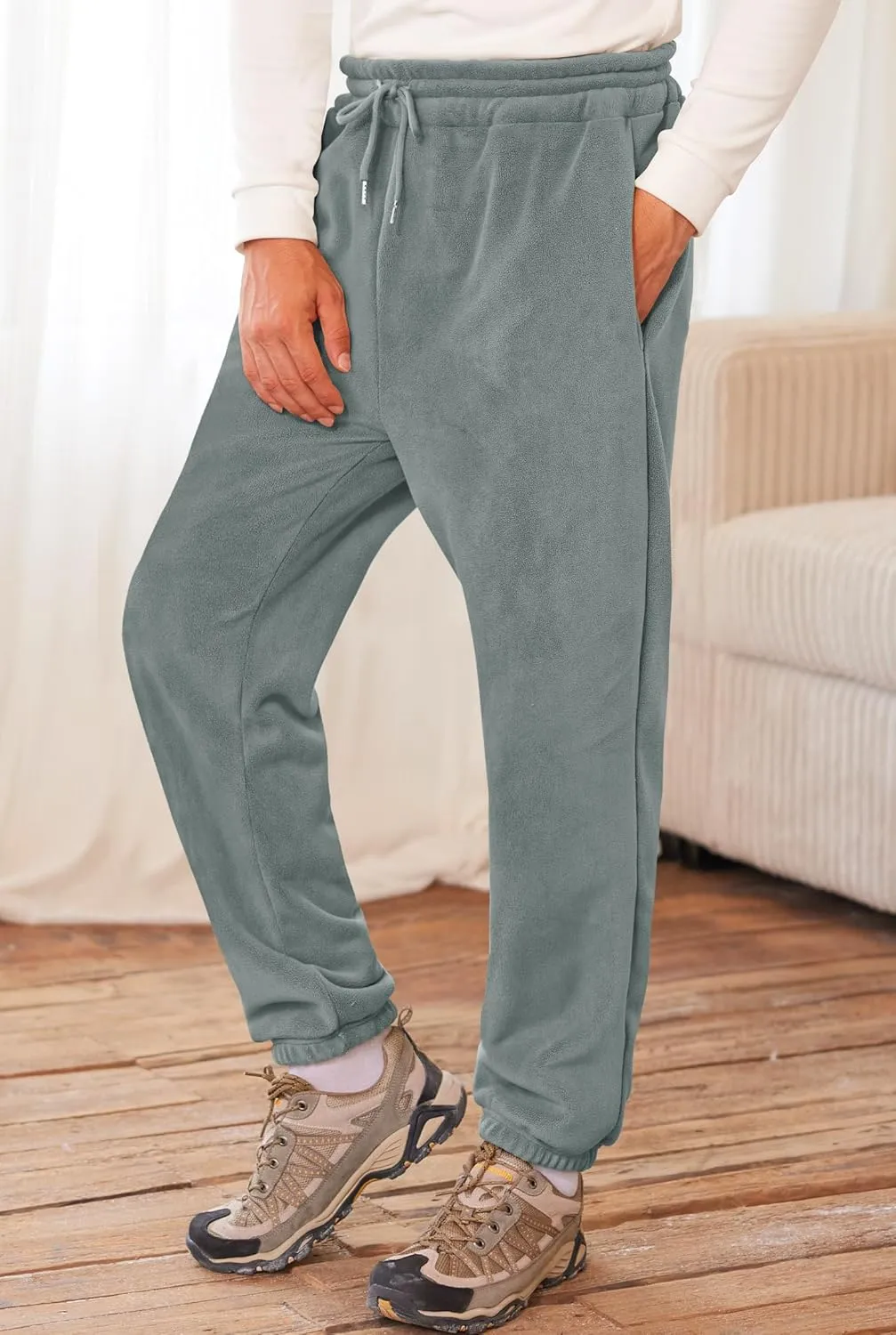 Men's Fleece Lined Sherpa Sweatpants Active Running Joggers with Pockets (S-2XL)