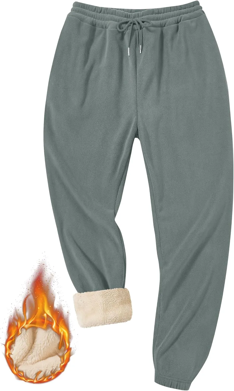 Men's Fleece Lined Sherpa Sweatpants Active Running Joggers with Pockets (S-2XL)
