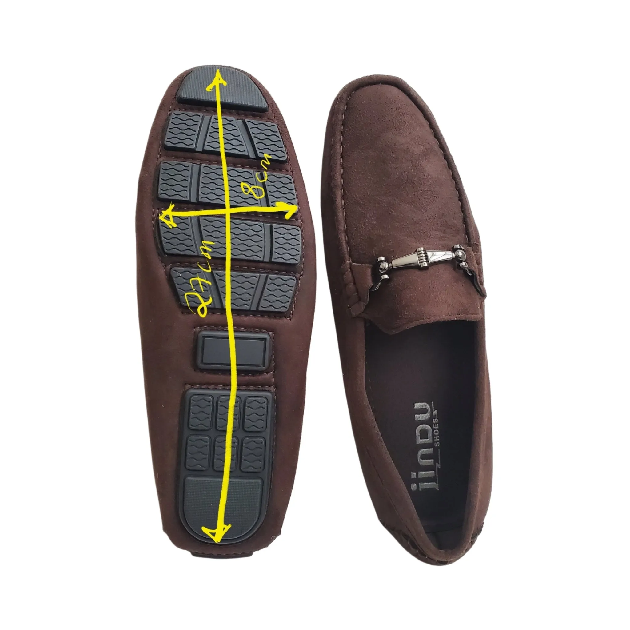 Mens Moccasin Suede Leather Boat Shoes Penny Loafers Slip On Casual Driving Shoes Outdoor Walking Flats Shoes Fashion Large Size Single Shoes