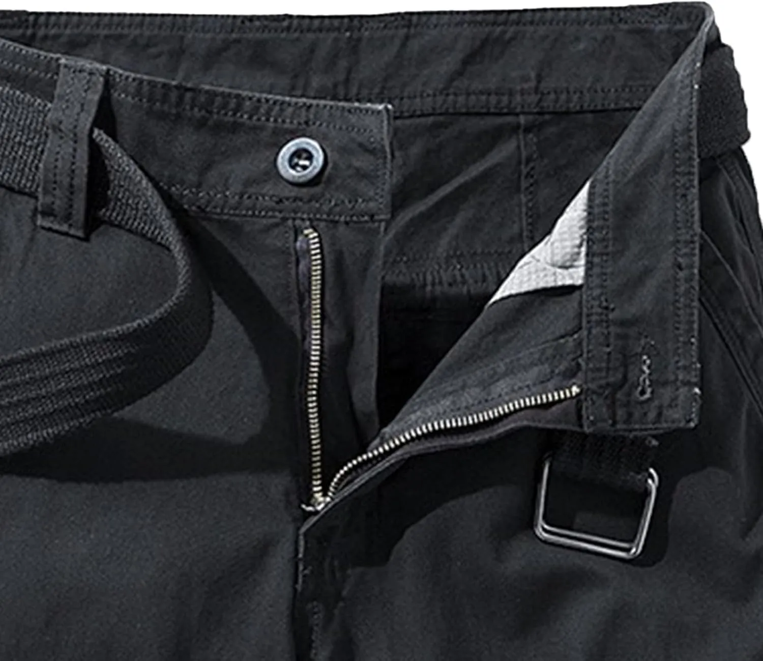 Men's Relaxed Fit Outdoor Jean Trunk Cotton Twill Lightweight Cargo Shorts Zipper Pockets Solid Hiking Short Pants