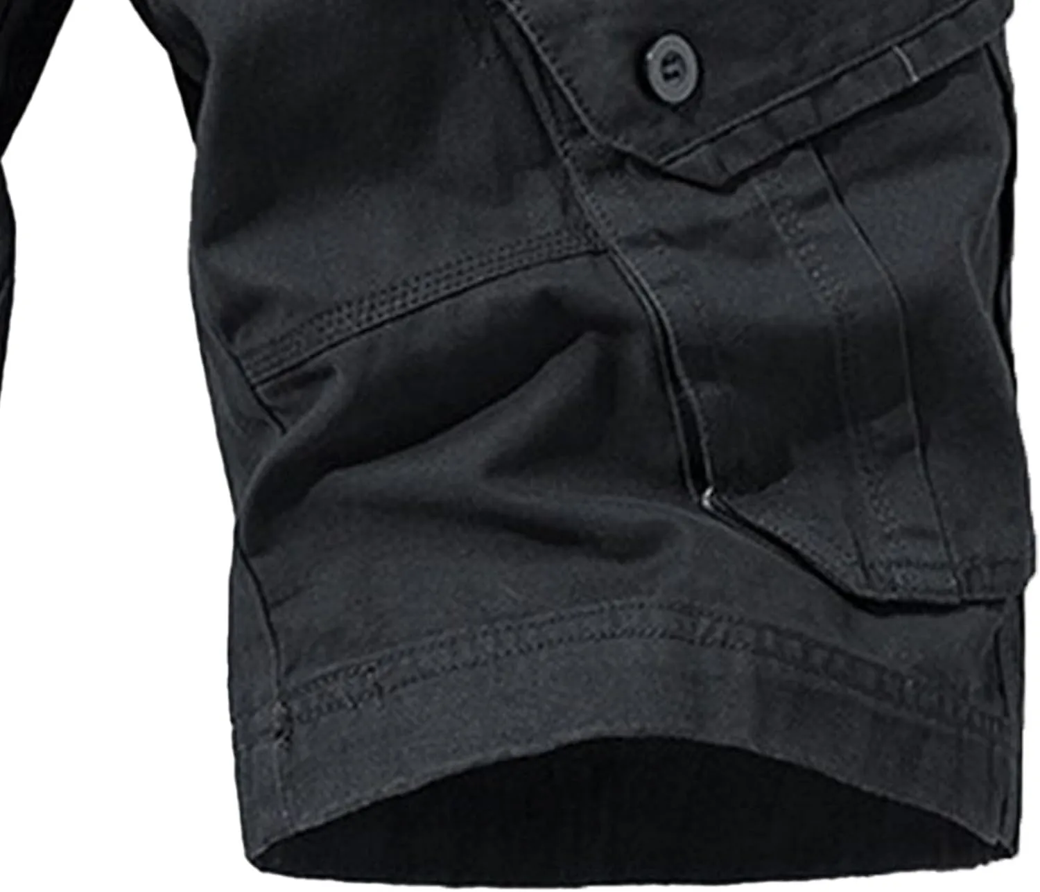 Men's Relaxed Fit Outdoor Jean Trunk Cotton Twill Lightweight Cargo Shorts Zipper Pockets Solid Hiking Short Pants