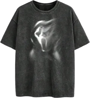 Men's Skull Graphic Tees Vintage Crew Neck Shirts Short Sleeve T Shirt Summer Tops Streetwear