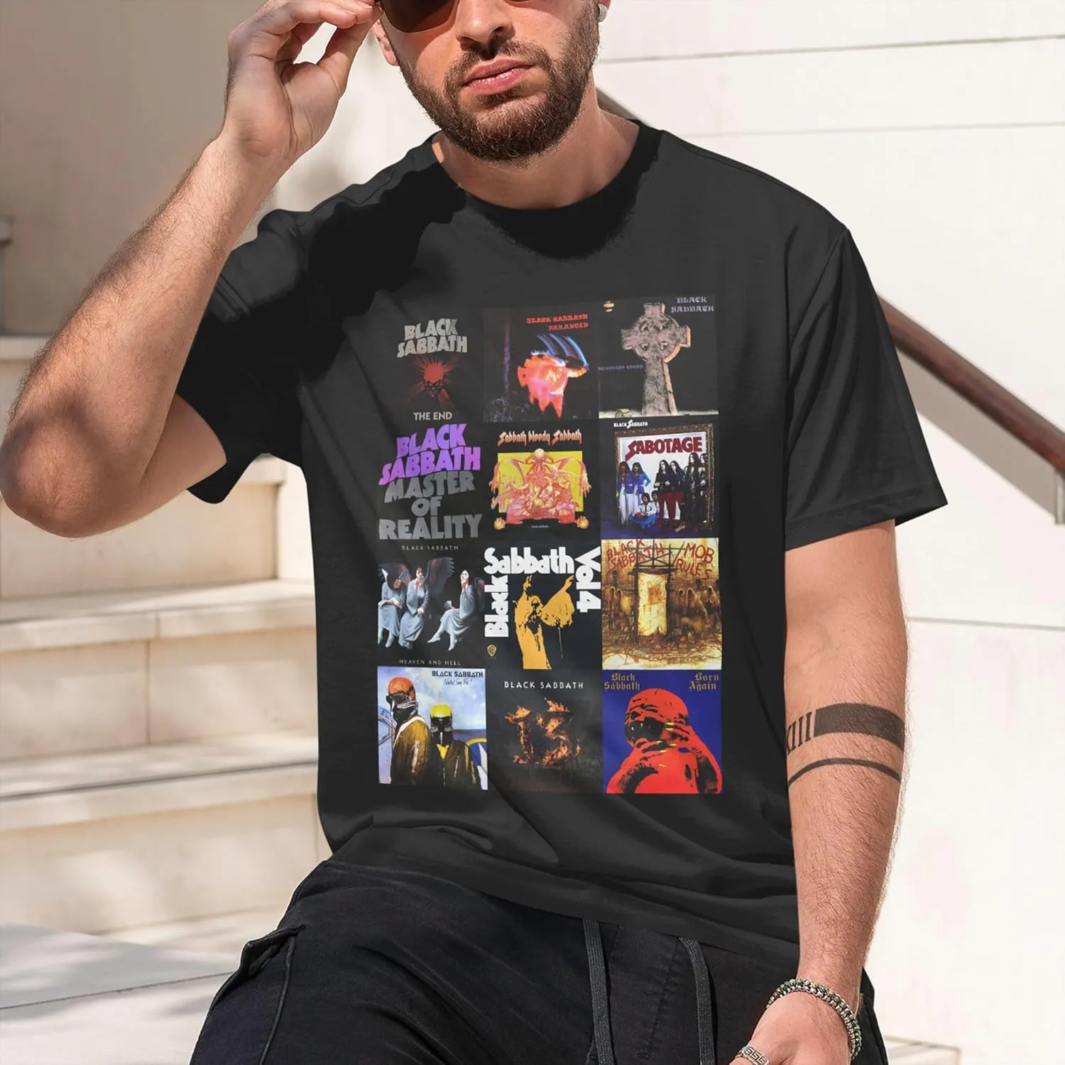 Mens T-Shirts Short Sleeve Fashion Tee Crewneck Top Clothing Black