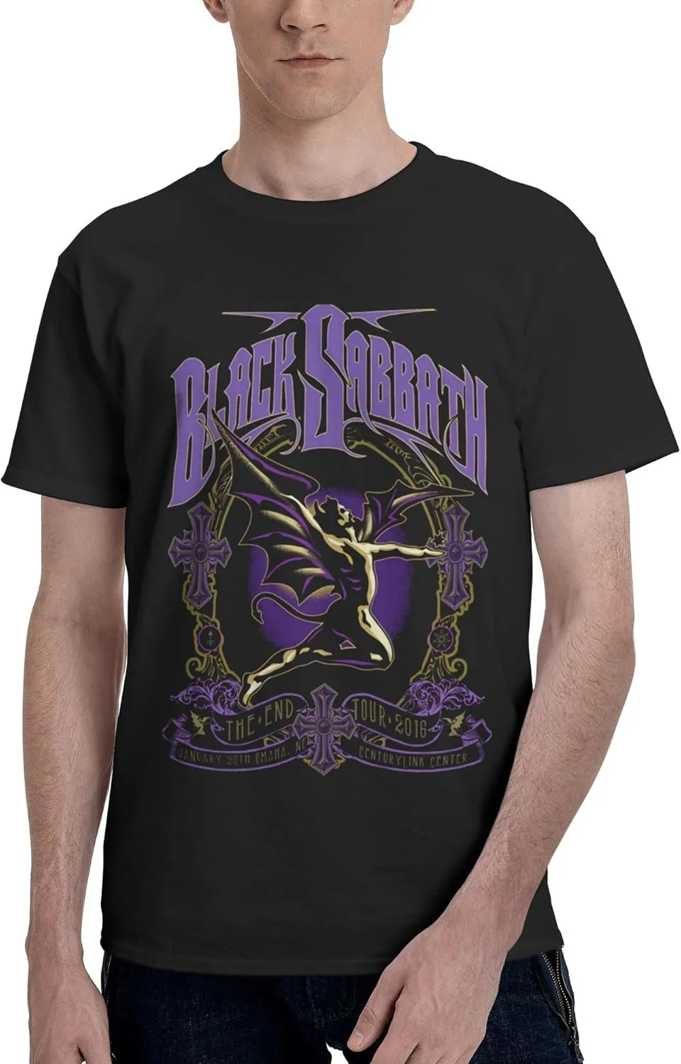 Mens T-Shirts Short Sleeve Fashion Tee Crewneck Top Clothing Black