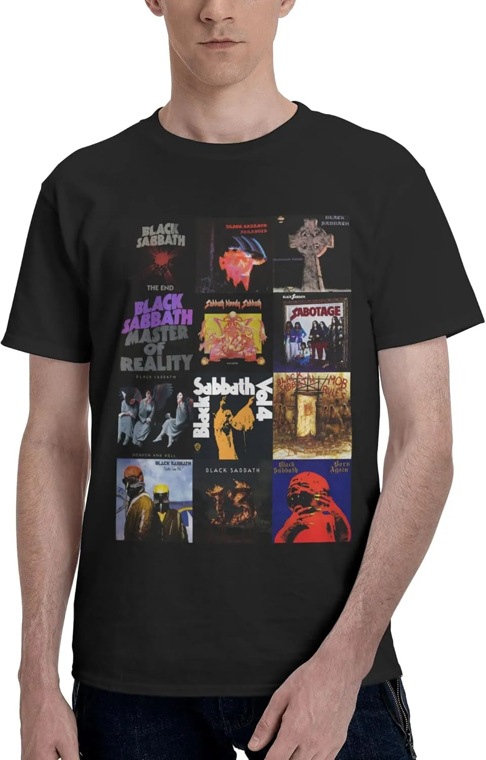 Mens T-Shirts Short Sleeve Fashion Tee Crewneck Top Clothing Black