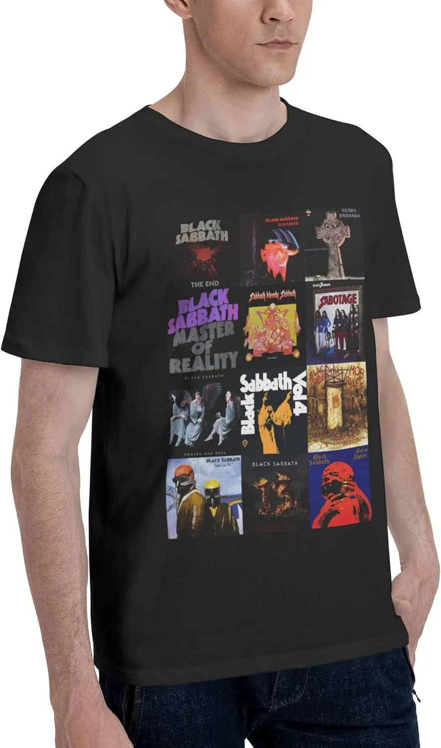 Mens T-Shirts Short Sleeve Fashion Tee Crewneck Top Clothing Black
