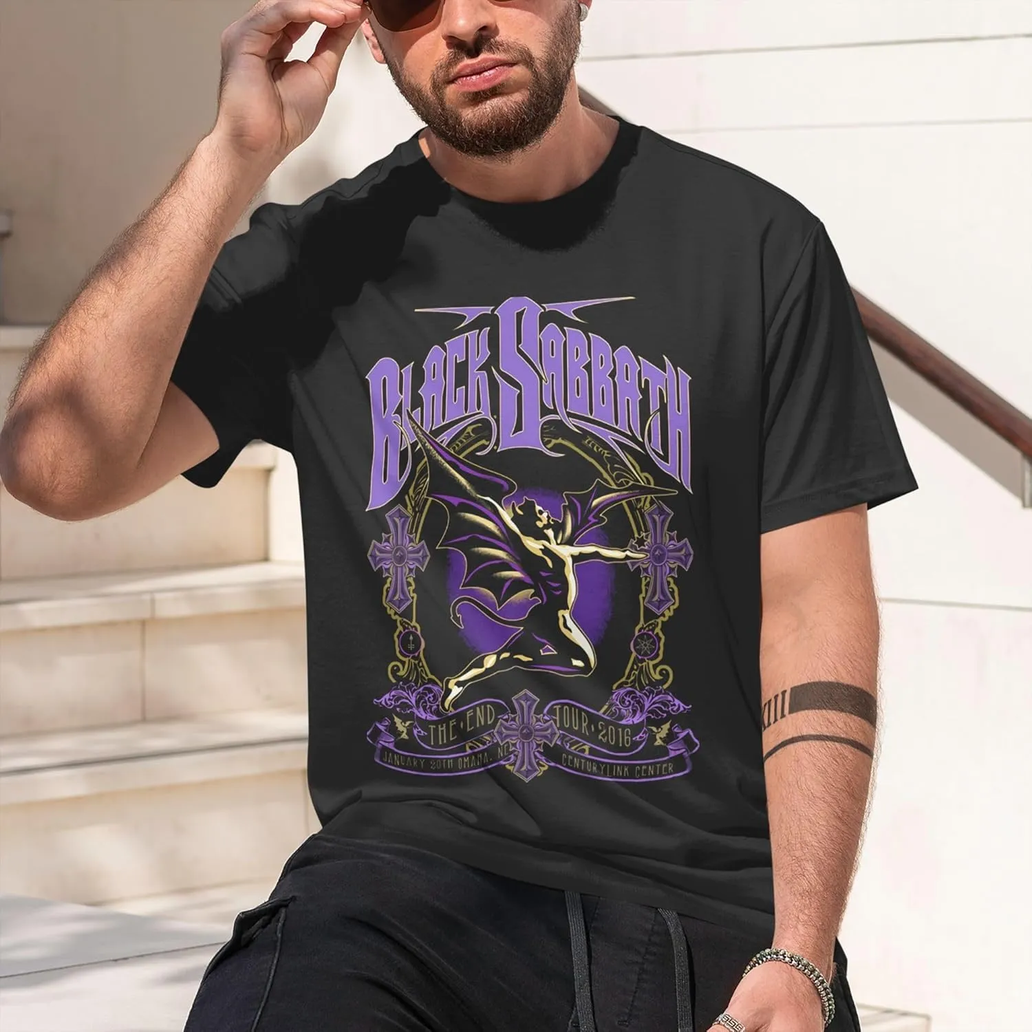 Mens T-Shirts Short Sleeve Fashion Tee Crewneck Top Clothing Black