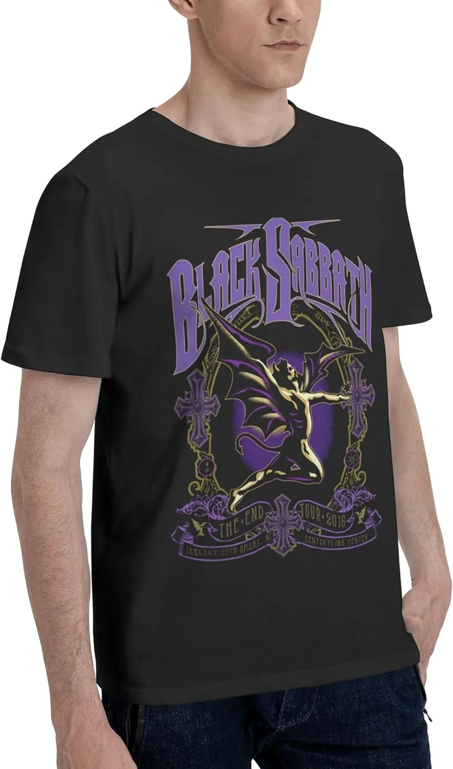 Mens T-Shirts Short Sleeve Fashion Tee Crewneck Top Clothing Black