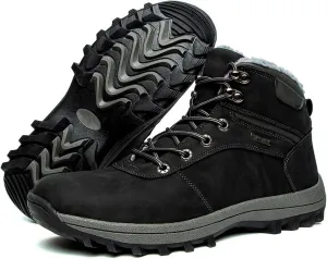 Men's Waterproof Cold Weather Snow Boots, Lace up Winter Snow Boots Non Slip Waterproof Boots for Men, Thicken Warm Hiking Walking Shoes, for Hiking, Trekking, Walking, Camping