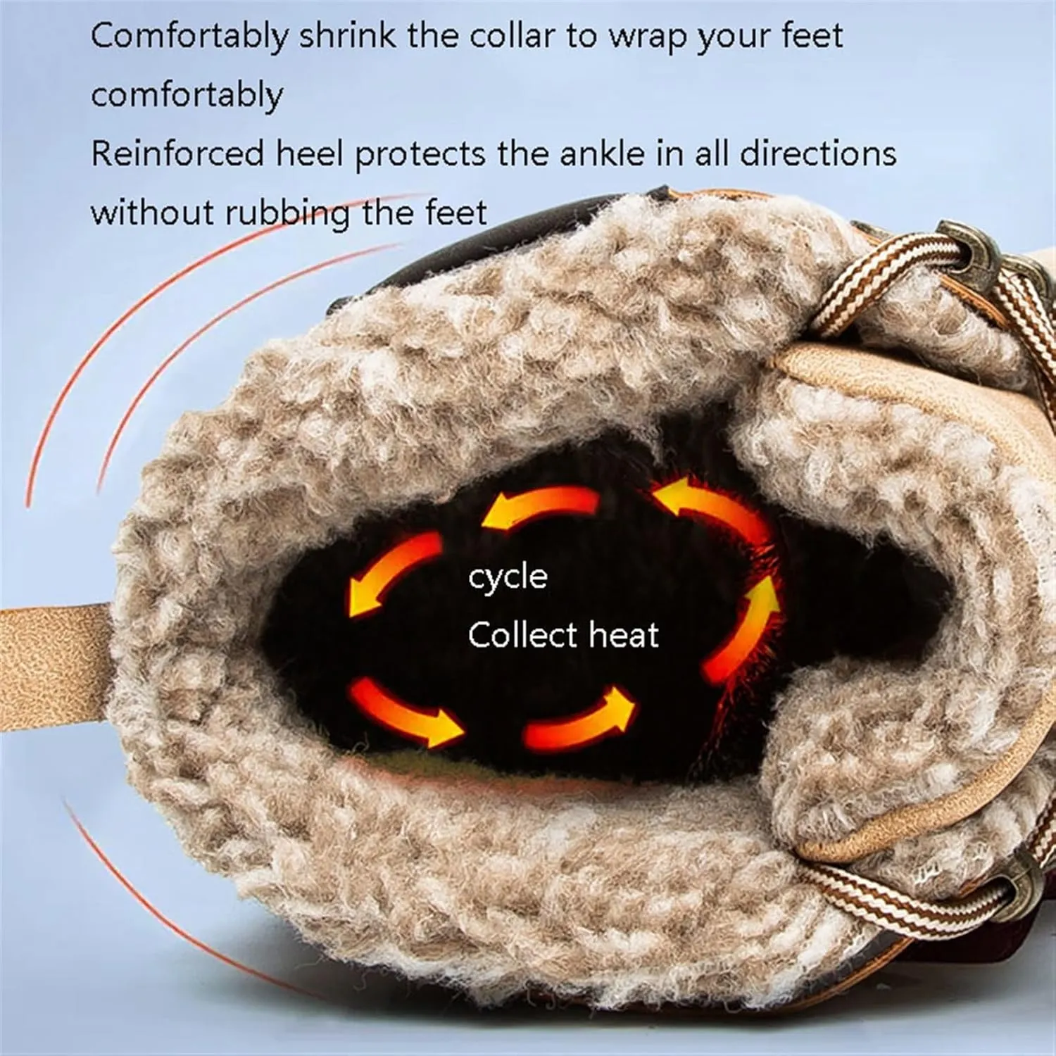 Men's Waterproof Cold Weather Snow Boots, Lace up Winter Snow Boots Non Slip Waterproof Boots for Men, Thicken Warm Hiking Walking Shoes, for Hiking, Trekking, Walking, Camping