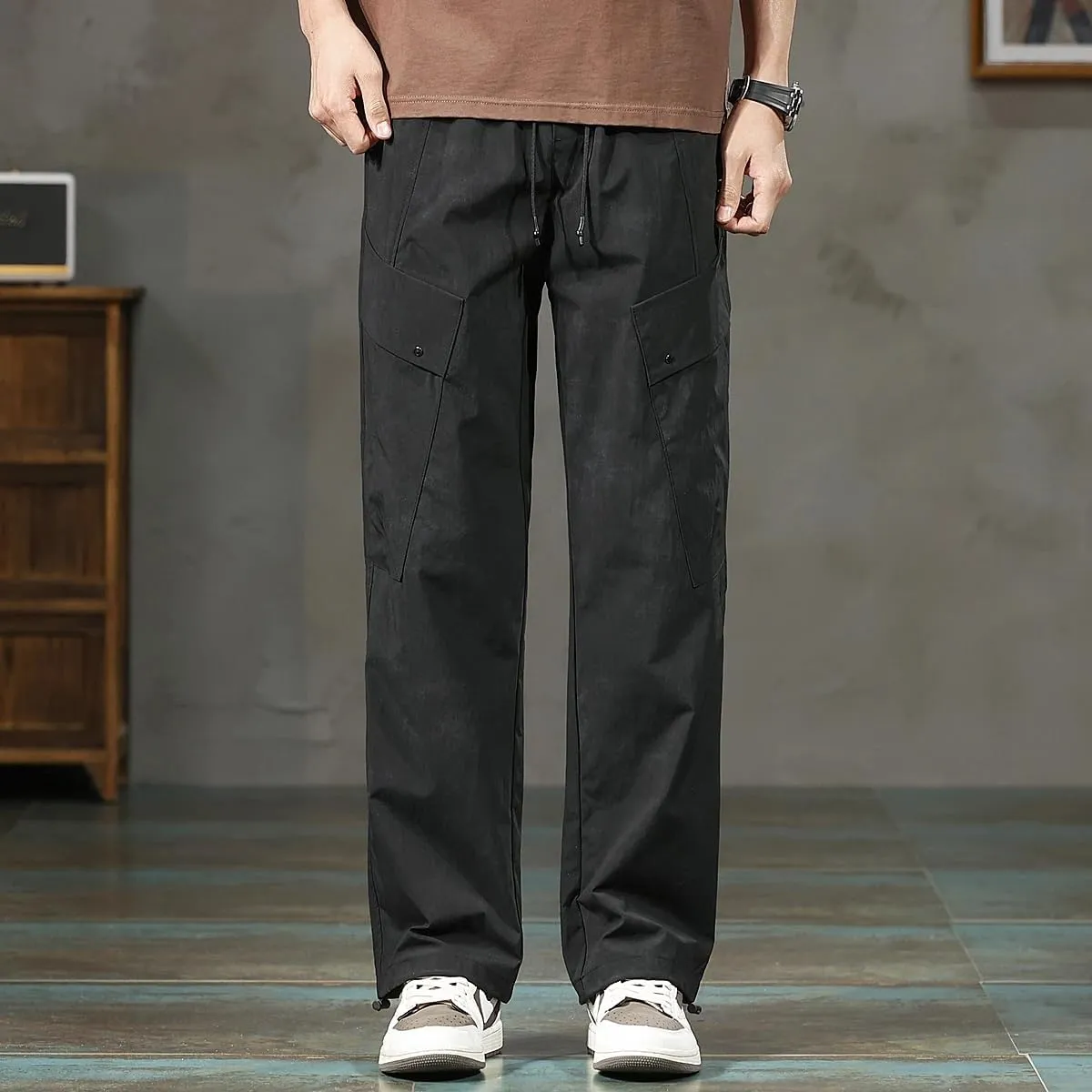 Men's Workwear Cargo Pants Multi-Pocket Straight Leg Casual Pants