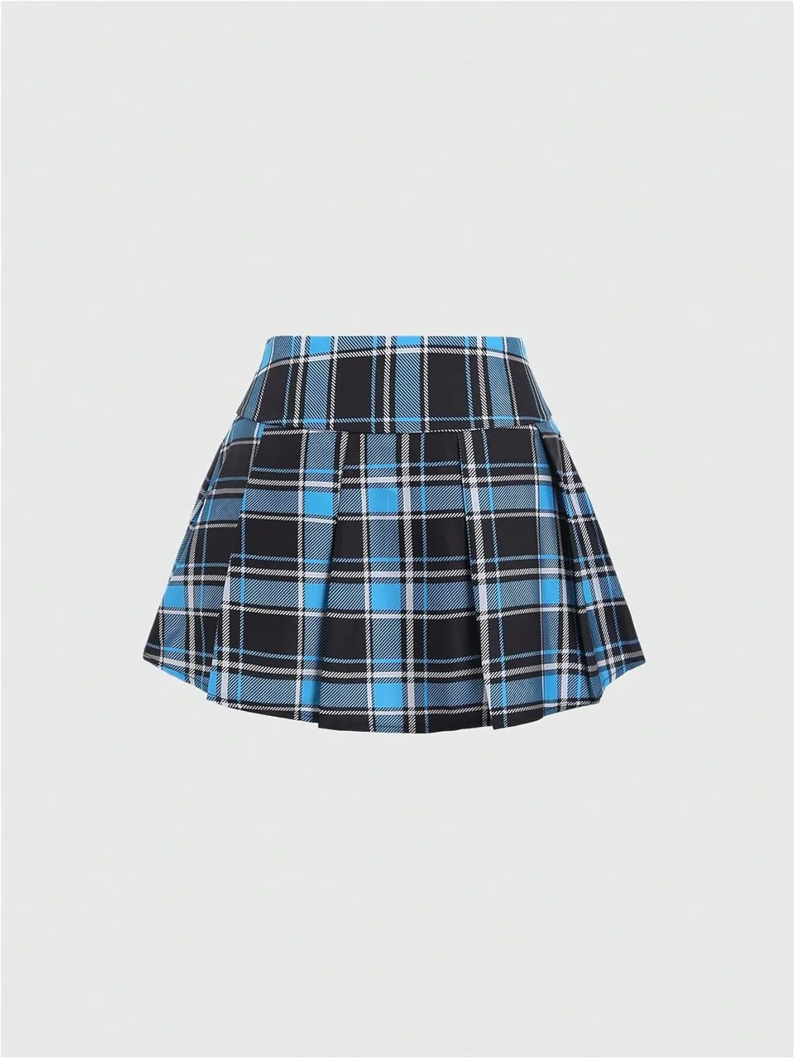 Milumia Women's Plaid Tie Bow Lace Up High Waist Pleated A Line Short Mini Skirt