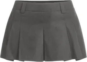 Milumia Women's Pleated Low Waist Mini Skirt Trendy A Line Flared Going Out Skirts