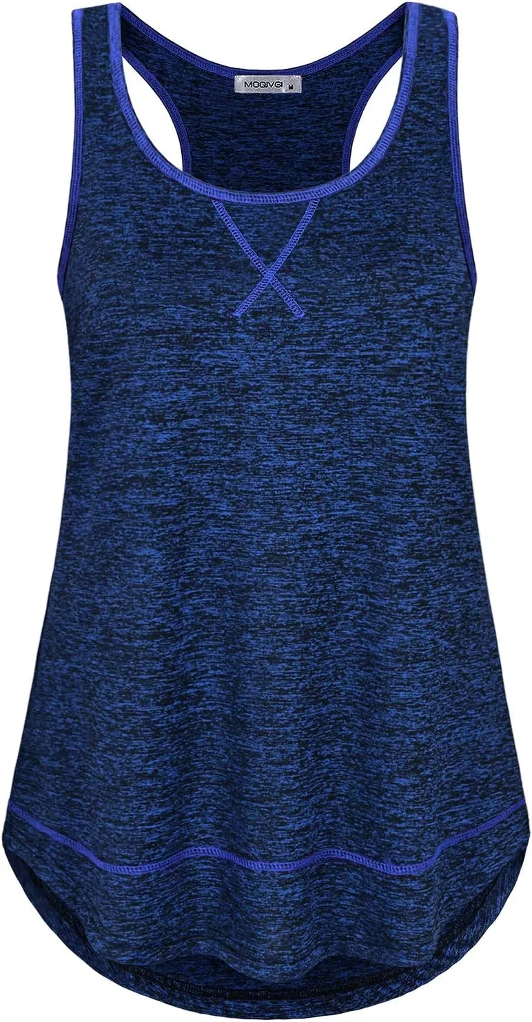 MOQIVGI Womens Racerback Workout Tank Tops Sleeveless Activewear Yoga Gym Sports Shirts