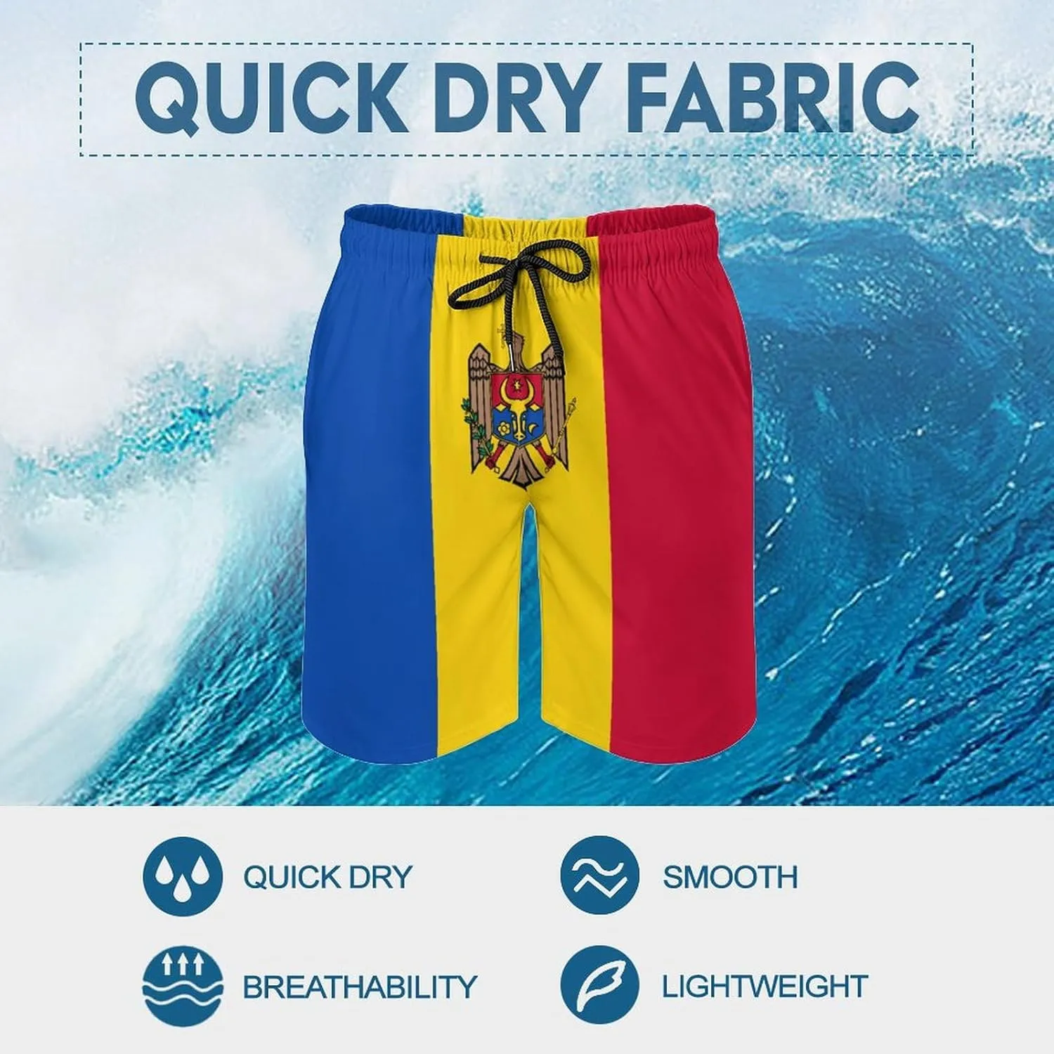 Nicaragua Flag Mens Shorts Casual Classic Fit Drawstring Summer Workout Beach Shorts Quick Dry with Elastic Waist and Pockets