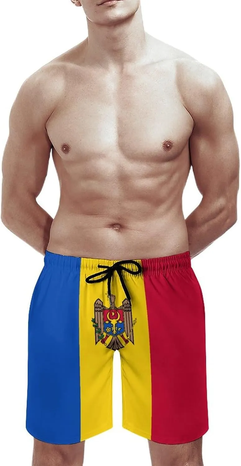 Nicaragua Flag Mens Shorts Casual Classic Fit Drawstring Summer Workout Beach Shorts Quick Dry with Elastic Waist and Pockets