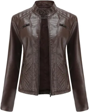 Niiyyjj Leather Jacket Women Coat Women's Moto Biker Zipper Jackets Red Black Ladies Outerwear