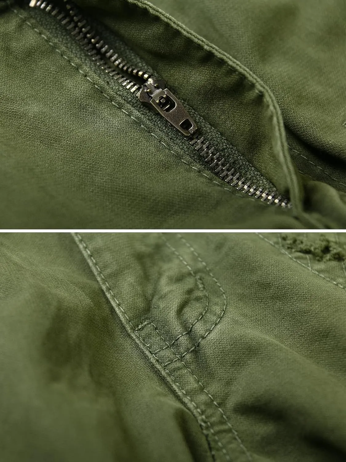 OCHENTA Men's Cotton Casual Baggy Cargo Work Travel Pants with Multi Pockets Relaxed Loose Fit (No Belt)